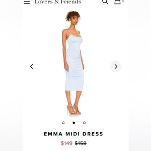 EUC Lovers + Friends Emma Midi Dress in Baby Blue